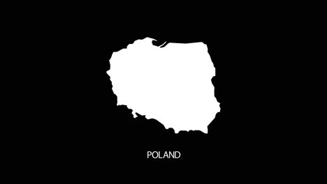 Digital-revealing-and-zooming-in-on-Poland-Country-Map-Alpha-video-with-Country-Name-revealing-background-|-Poland-country-Map-and-title-revealing-alpha-video-for-editing-template-conceptual