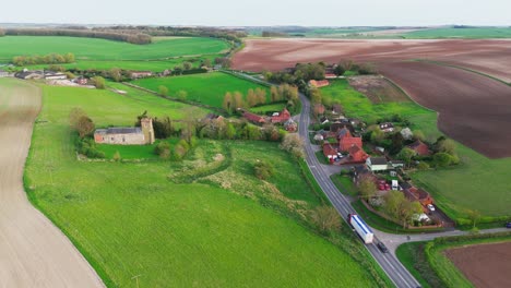 Aerial-drone-footage-of-a-small-Lincolnshire-village-called-Burwell-in-the-UK