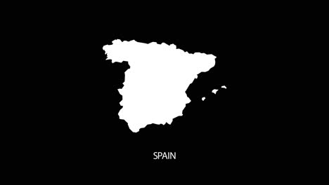 Digital-revealing-and-zooming-in-on-Spain-Country-Map-Alpha-video-with-Country-Name-revealing-background-|-Spain-country-Map-and-title-revealing-alpha-video-for-editing-template-conceptual