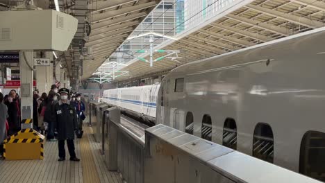 Bullet-Train-Arriving-At-The-Kyoto-Train-Station-In-Japan