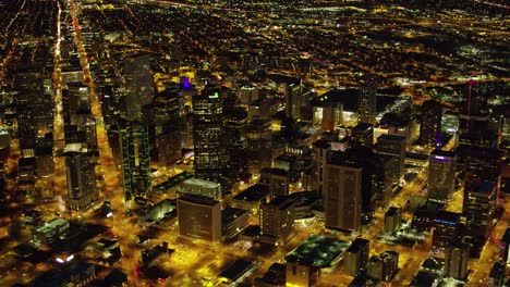 Drone-shot-of-Downtown-Phoenix-Aerial-Night-City-view-4k-glowing-with-lights