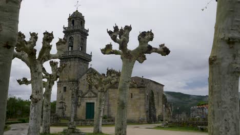 Historic-Santa-María-de-Beade-Church,-Galicia-Spain