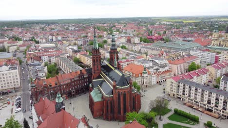 Aerial-View-Of-Legnica-City-And-Cathedral-In-Poland