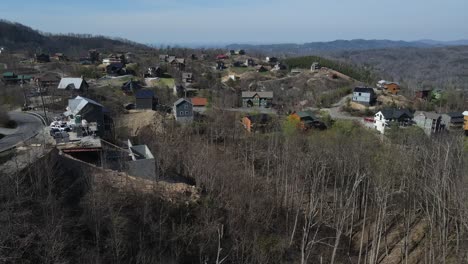 Luftaufnahme-Von-Miethütten-Und-Ferienhäusern-In-Der-Nähe-Von-Pigeon-Forge,-Tennessee