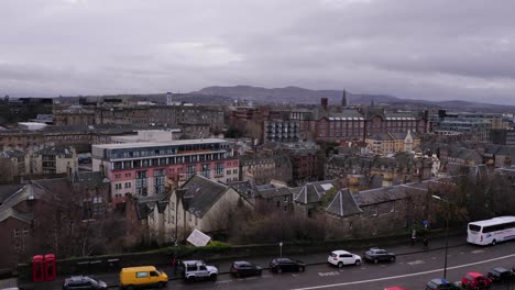 Wide-shot-of-Edinburgh-skyline-viewed-from-Edinburgh-Castle,-Scotland