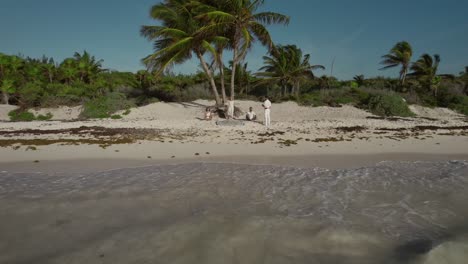 Ruhe-Am-Xpu-ha-Strand-Mit-Palmen-Und-Weißem-Sand