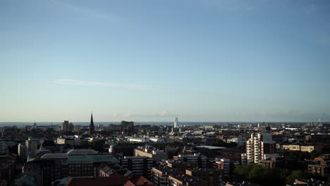 Timelapse-of-Malmö-City,-Rooftop-View-Facing-Oresund---Malmö,-Sweden