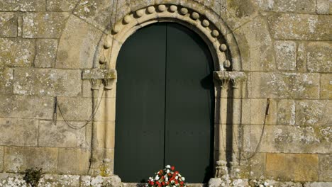 Medieval-Doorway,-San-Pedro-de-Solbeira-Church,-Spain