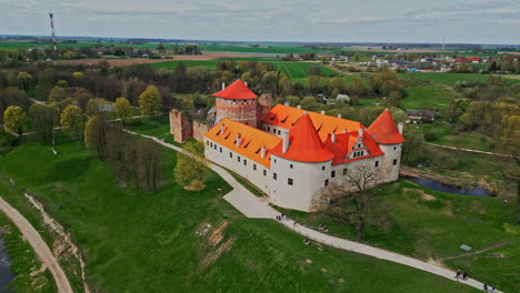 Aerial-View-Of-Bauska-Castle-Museum-In-Bauska,-Latvia