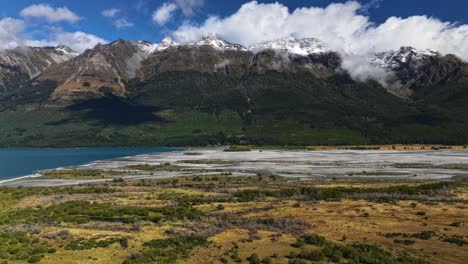 Clouds-rise-and-dissapear-into-air-casting-shadow-across-lowlands-of-South-Island-New-Zealand