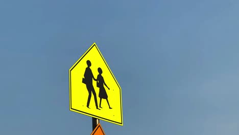 Pedestrian-crossing-roadsign-near-school-in-Malaysia