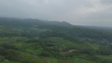 Aerial-view-of-amazing-nature-in-rural-areas-of-Indonesia