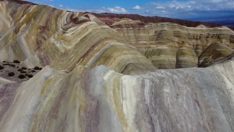 Aerial-orbits-mountain-of-seven-colors-in-Argentina,-dramatic-strata