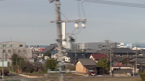 Downtown-Scenery-Seen-From-The-Bullet-Train-Between-Kyoto-And-Tokyo-In-Japan