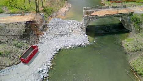 Aerial-drone-view-of-bridge-construction
