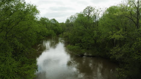 Flying-through-quiet,-riparian-wilderness-protected-by-the-Nature-Conservancy