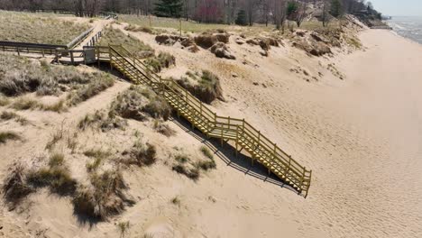 Close-proximity-aerial-of-the-new-stairs