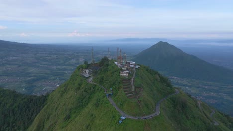 Aerial-shot-of-the-summit-of-mount-Telomoyo-in-indonesia