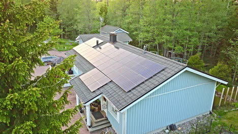 Drone-ascending-in-front-of-a-sunlight-energy-driven-self-sustainable-house