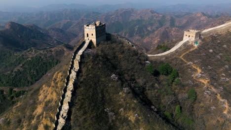 Aerial-Drone-View-Of-Jinshanling-Great-Wall-In-Luanping-County,-Chengde,-Hebei-Province,-Northeast-of-Beijing,-China