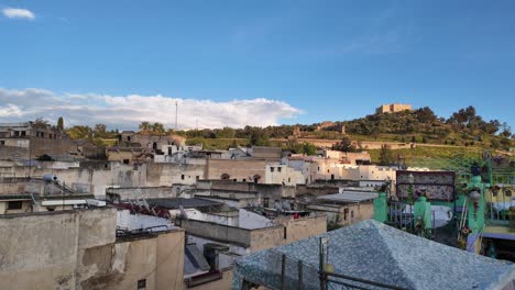 Fes-old-town-authentic-buildings-houses-riad-roof-in-Morocco-North-Africa