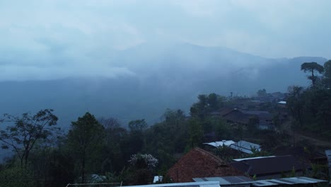 Drohnenvideoaufnahme-Der-Hügellandschaft-Von-Nagaland