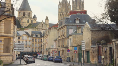 An-Old-Town-With-Historical-Buildings-In-Caen,-Normandy-Region-In-France