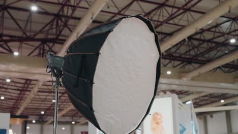 Large-octagonal-softbox-on-a-studio-light-for-photography-diffusion