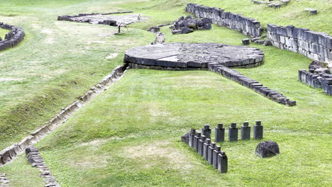 Old-ruins-where-Dacians-performed-religious-rituals,-inside-the-Sarmizegetusa-citadel,-dating-the-Roman-empire-era