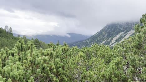 Niebla-Sobre-El-Pico-De-Las-Montañas-Retezat,-Cárpatos-De-Rumania