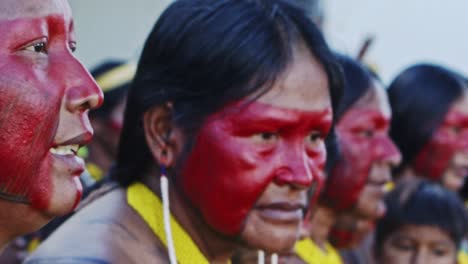 Indigenous-people-wear-face-paint,-cultural-and-spiritual-significance