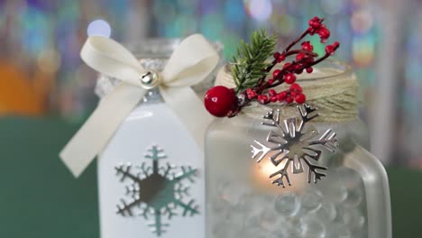 Handmade-DIY-candle-holder-jar-with-snowflake-for-Christmas-decorations