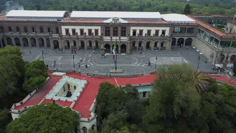 A-cool-drone-zoom-out-shot-of-Mexico´s-Chapultepec-Castle