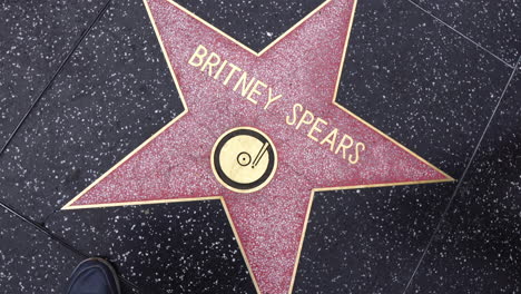 Britney-Spears-Star-on-Hollywood-Walk-of-Fame,-Los-Angeles-California-USA,-Close-Up