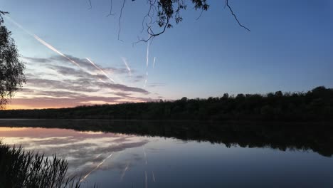 Estanque-Tranquilo-Al-Amanecer:-Exuberante-Vegetación-Y-Aguas-Tranquilas