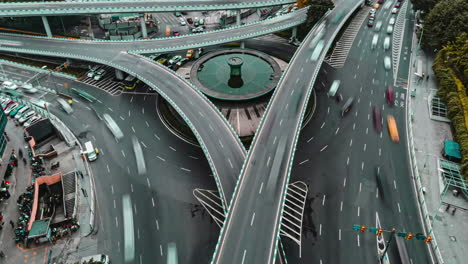 Time-Lapse-Of-Highway-Interchange-Cars-Traffic-Jam-And-Congestion-During-Day-busy-Rush-Hour