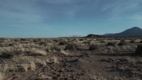 Traveling-across-the-dry-and-barren-landscapes-of-Utah,-USA,-exemplifying-resilience-amidst-the-prairie-beauty-of-nature's-harsh-embrace