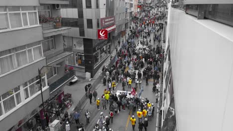 Aerial-View-of-Labor-Day-Celebrations-in-Trabzon,-Turkey