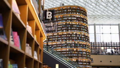 Contemporary-Interior-Of-Starfield-Library-With-Escalators-And-Floor-to-ceiling-Bookshelves