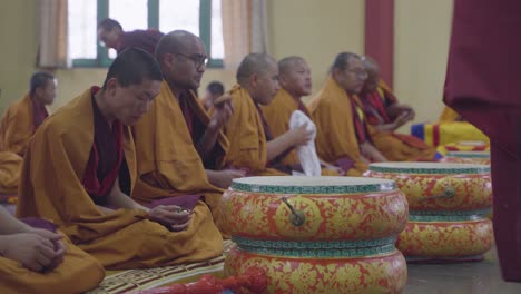 Buddhist-worship-is-going-on-inside-the-Buddhist-monastery