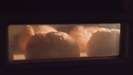 Loaves-of-bread-rising-in-the-oven,-establisher