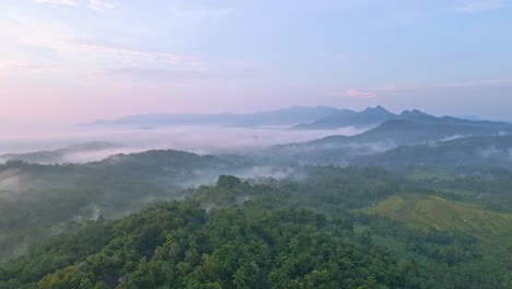 Alta-Vista-Panorámica-Sobre-El-Paisaje-Rural-De-Indonesia-En-Un-Día-Nublado