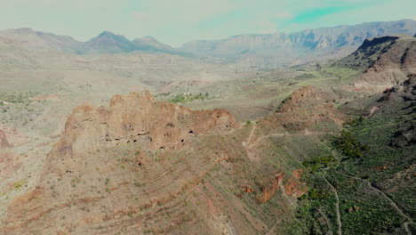 Vista-Aérea-De-La-Fortaleza-Ansite-En-La-Isla-De-Gran-Canaria-En-Un-Día-Soleado