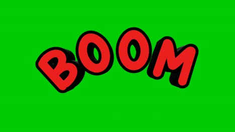 Red-Boom-text-motion-graphics-animation-on-green-screen