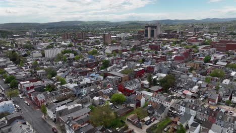 Wide-aerial-shot-of-an-American-city