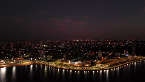 Drone-flight-of-Posadas-city-at-night