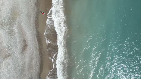 Pissouri-beach-in-cyprus-with-turquoise-waters-kissing-golden-sands,-aerial-view