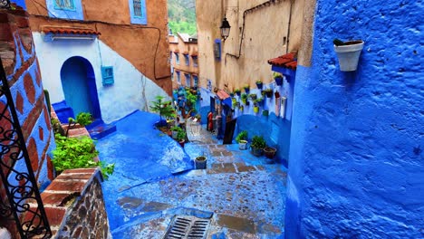 Chefchaouen-Blaue-Medina-Stadt-Im-Norden-Von-Marokko-Schöne-Touristische