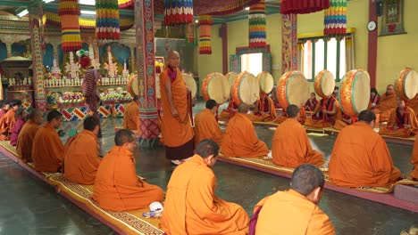 Buddhist-worship-is-going-on-inside-the-Buddhist-monastery