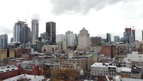 Luftbild-Der-Modernen-Hauptstadt-Montreal,-Intelligente-Stadt-Quebec,-Kanada,-Skyline-Wolkenkratzer